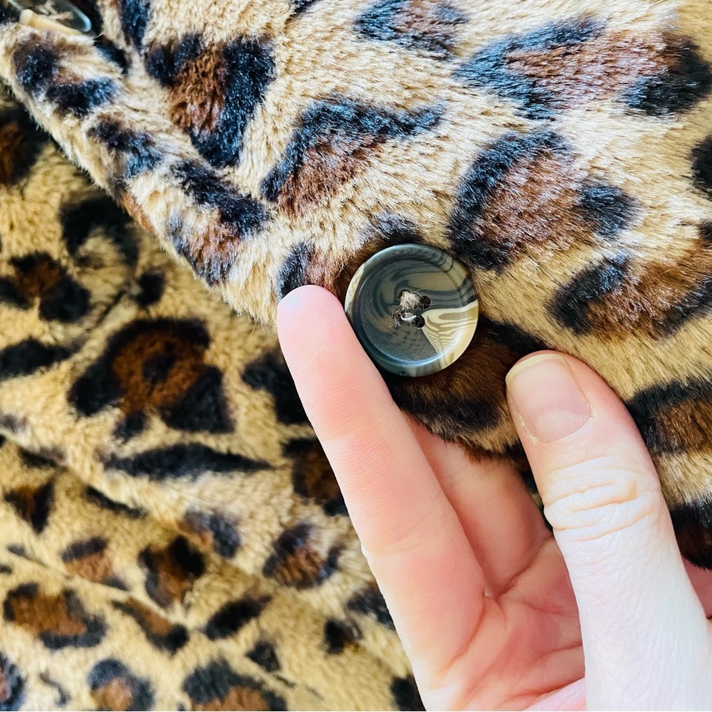 Altar'd State Leopard Print Faux Fur Coat in Brown and Black - Picture 11 of 13